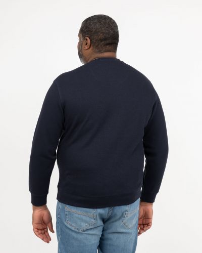 Pull col rond grande taille bleu marine
