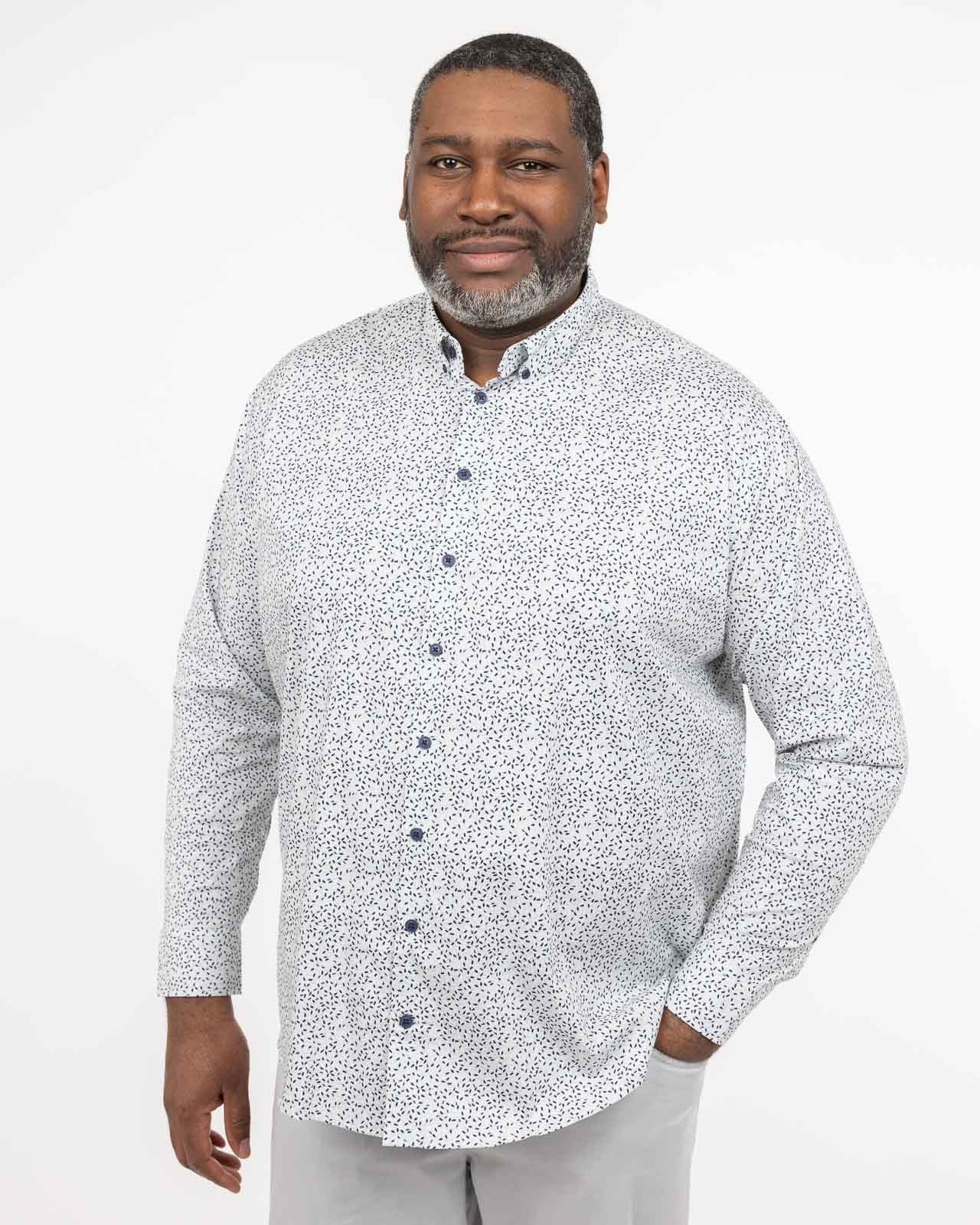 Chemise fantaisie grande taille vert