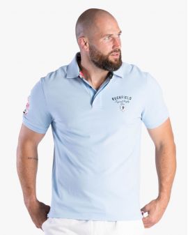 Polo piqué Tropical grande taille bleu ciel