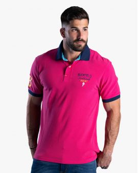 Polo piqué Pacific grande taille fuchsia