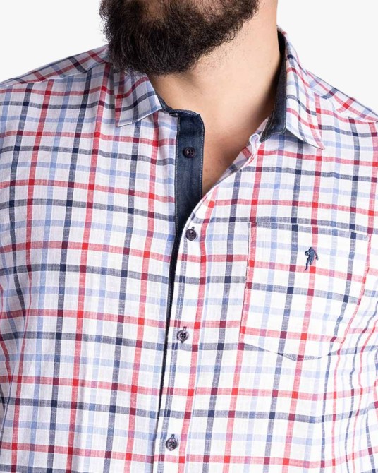 Chemisette flammé Barbecue grande taille blanc