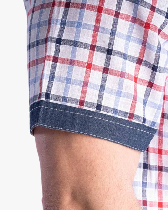 Chemisette flammé Barbecue grande taille blanc