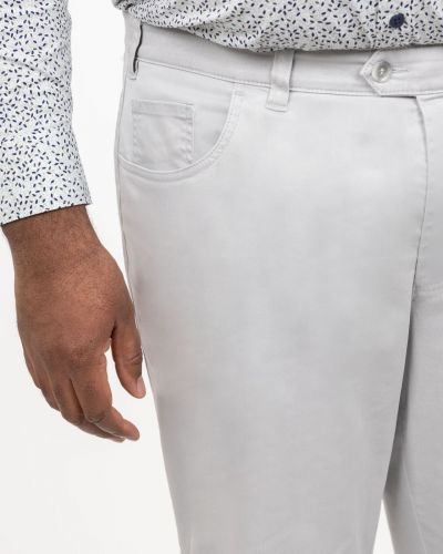 Pantalon chino grande taille gris clair