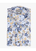 Chemise à fleurs easy care grande taille bleu clair