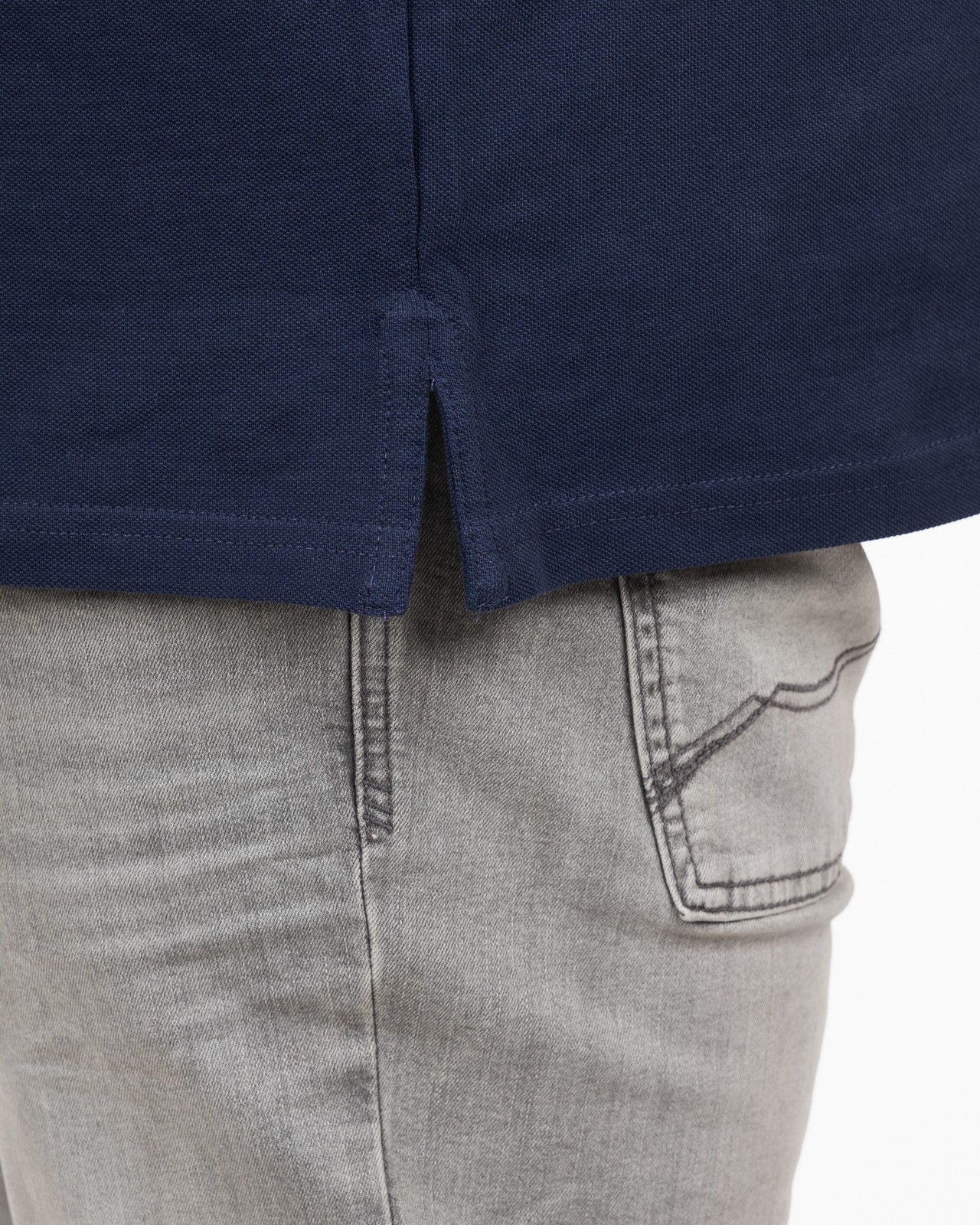 Polo piqué grande taille bleu marine