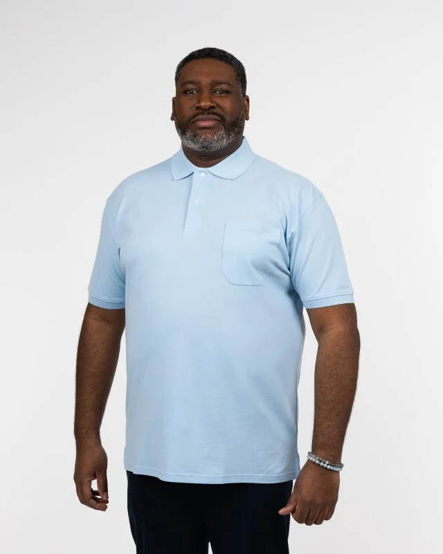 Polo piqué grande taille bleu ciel