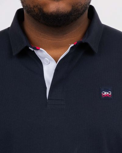 Polo jersey tricolore grande taille bleu marine