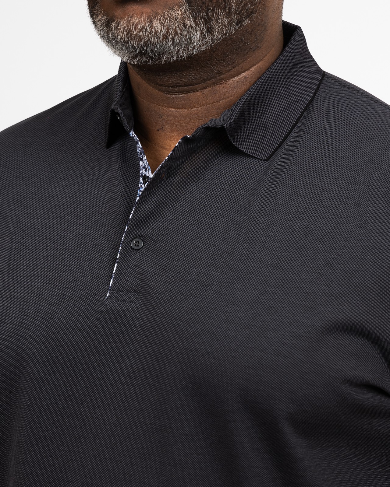 Polo piqué oxford grande taille anthracite