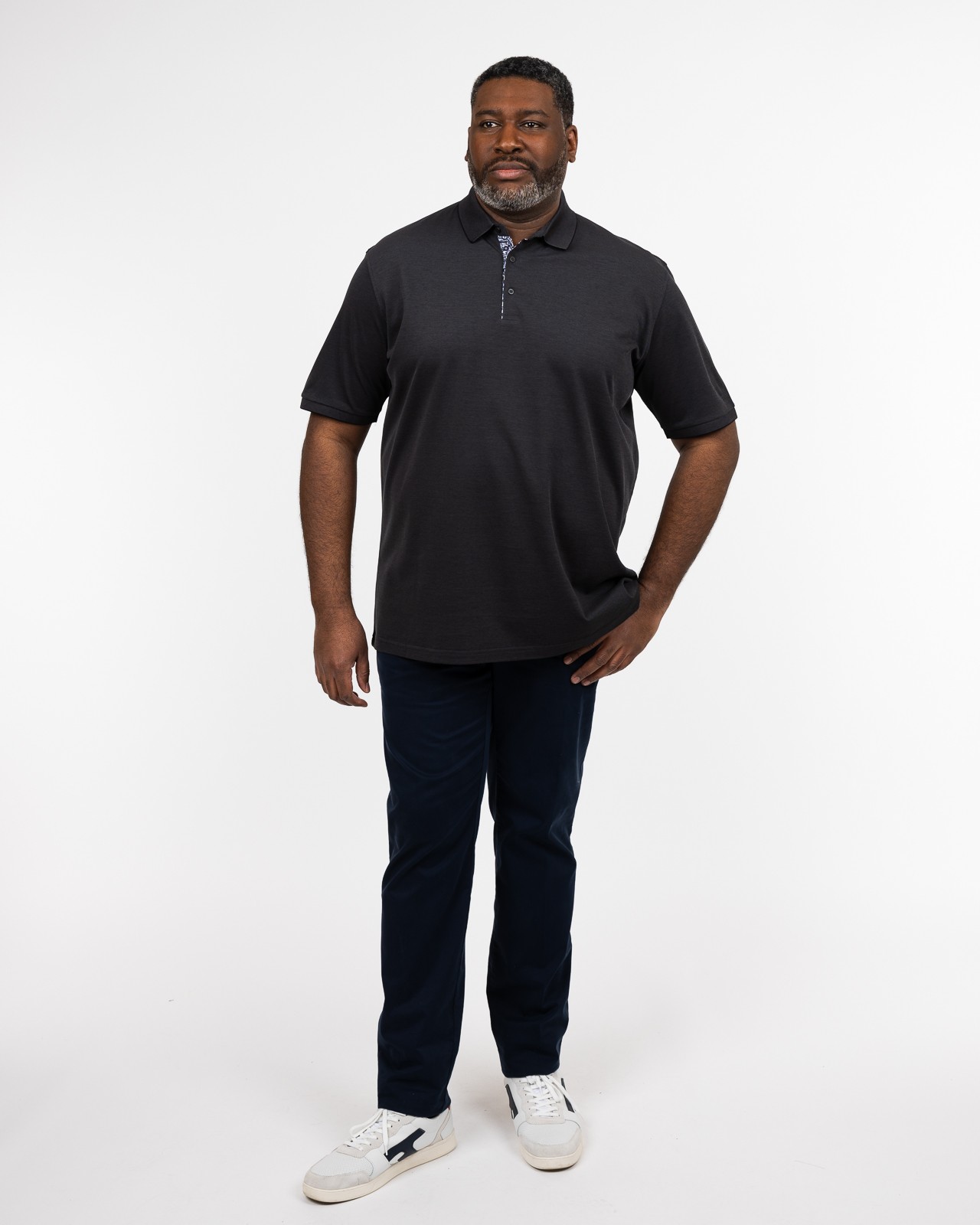 Polo piqué oxford grande taille anthracite