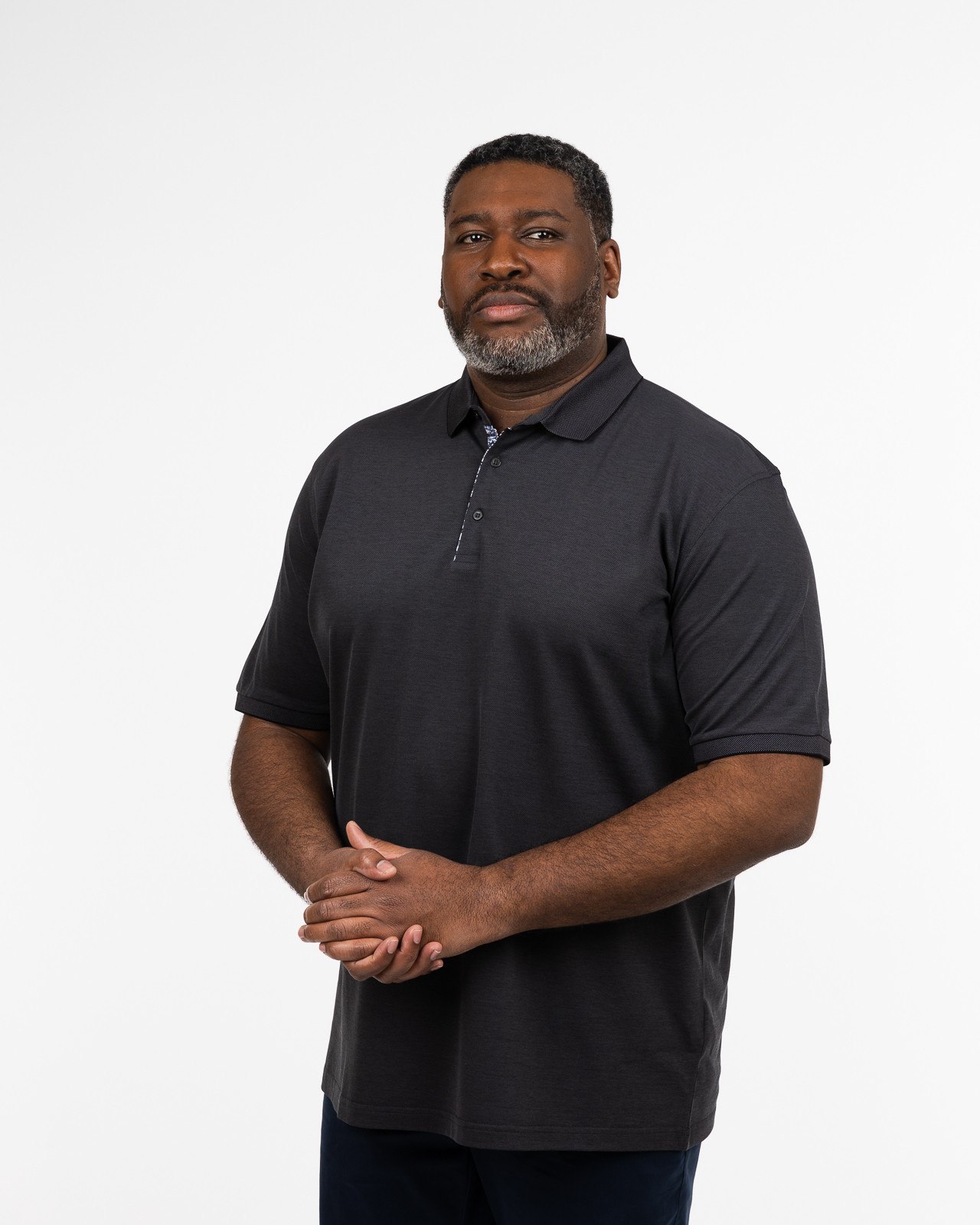 Polo piqué oxford grande taille anthracite