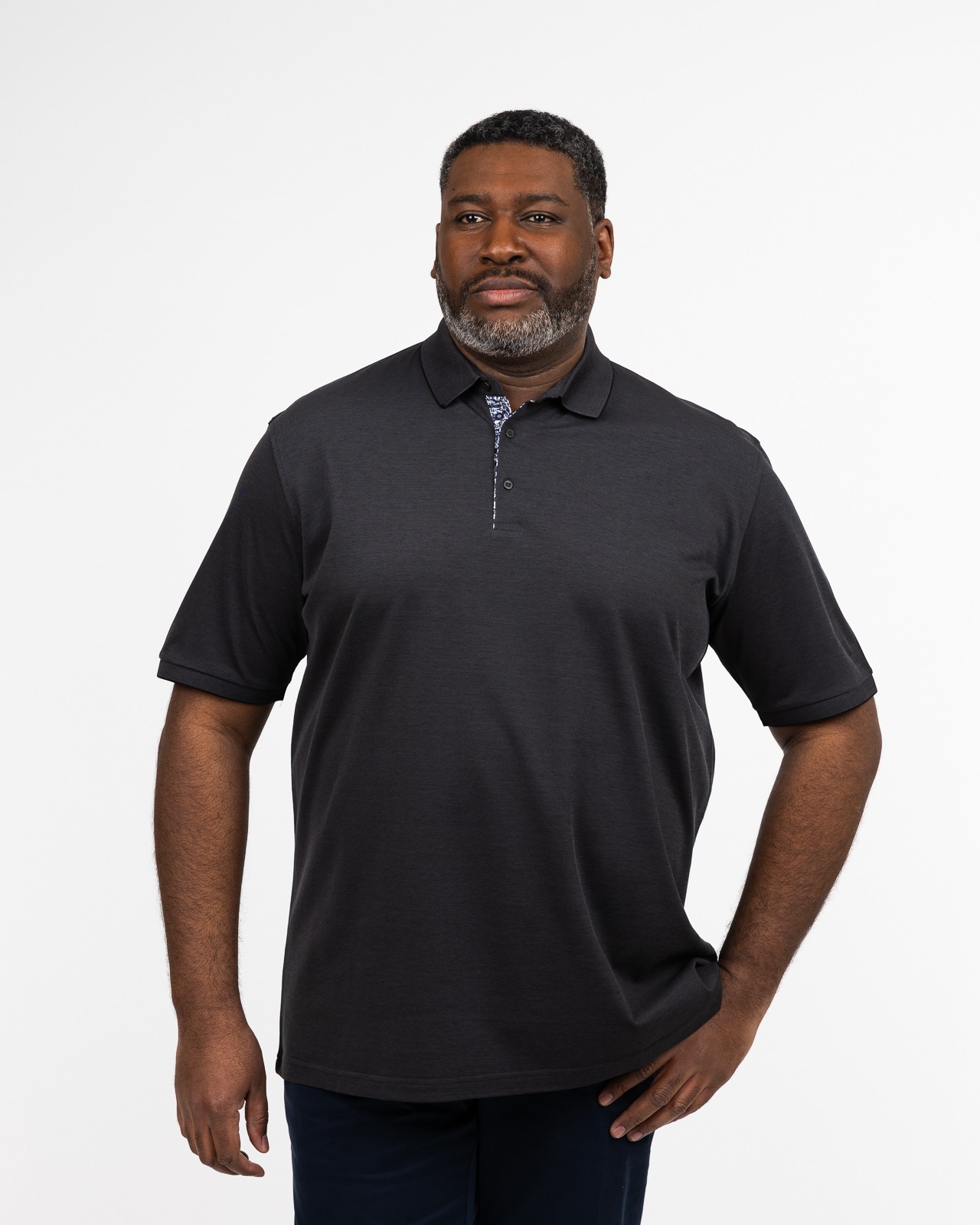 Polo piqué oxford grande taille anthracite