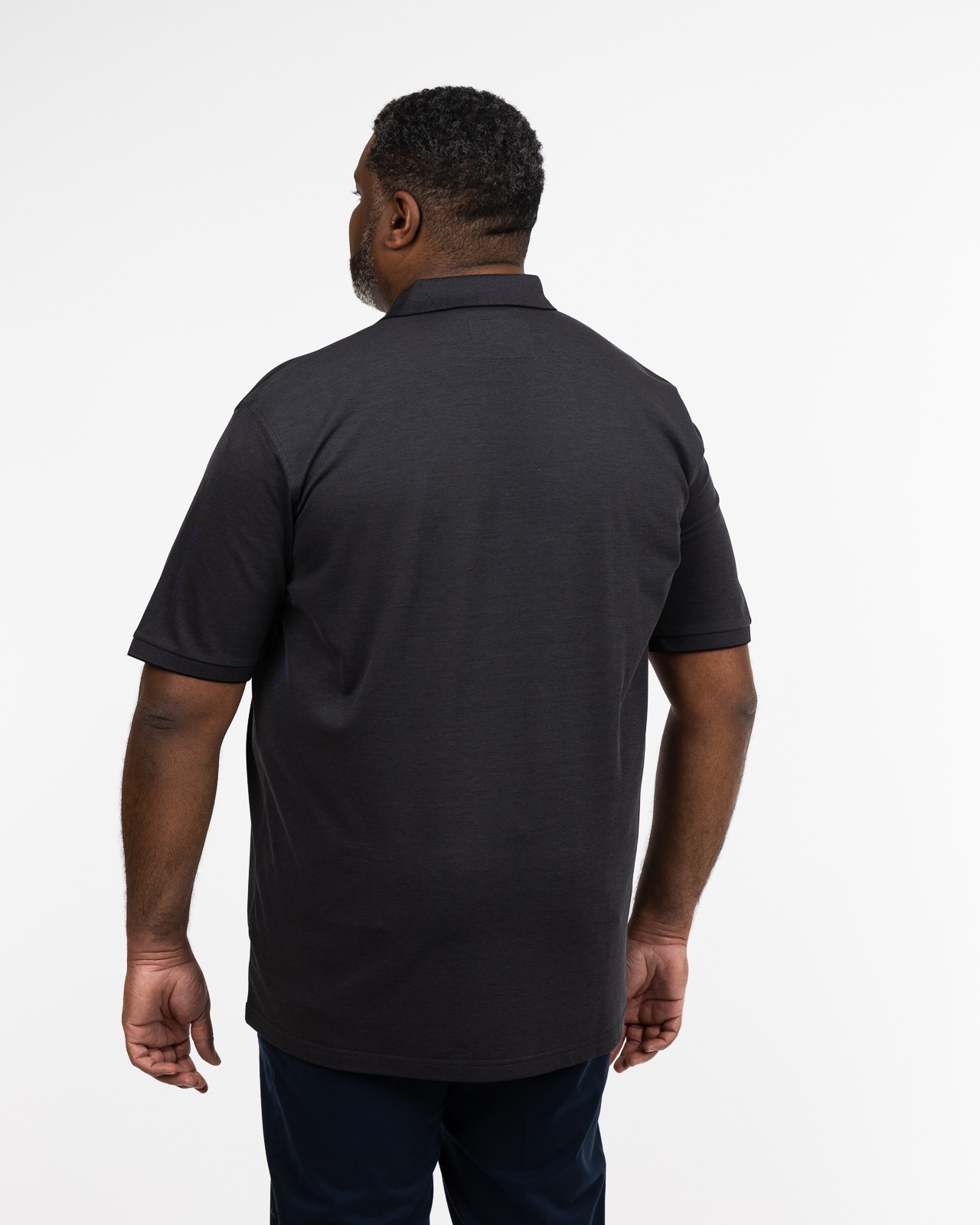Polo piqué oxford grande taille anthracite