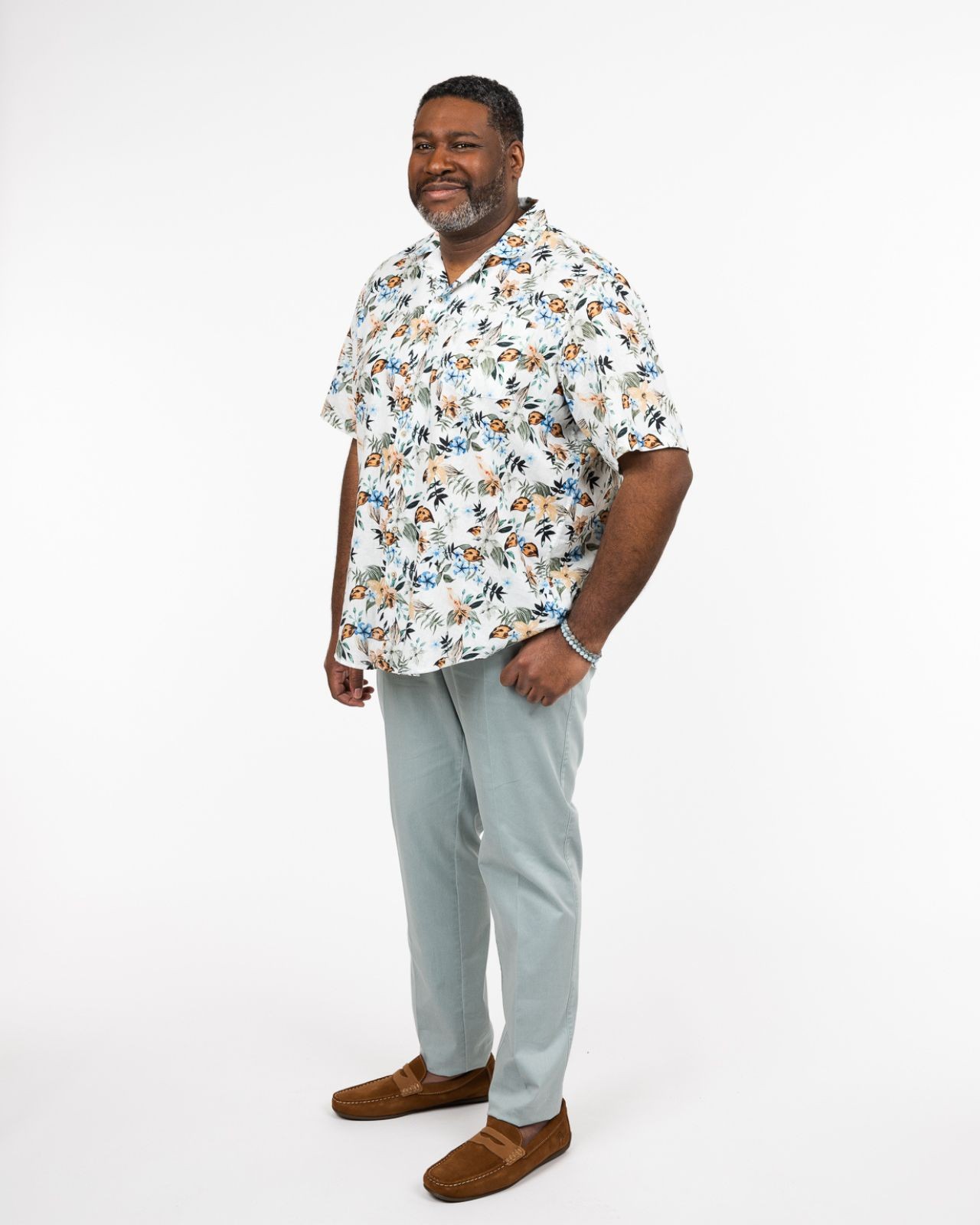 Chemisette en lin grande taille écru