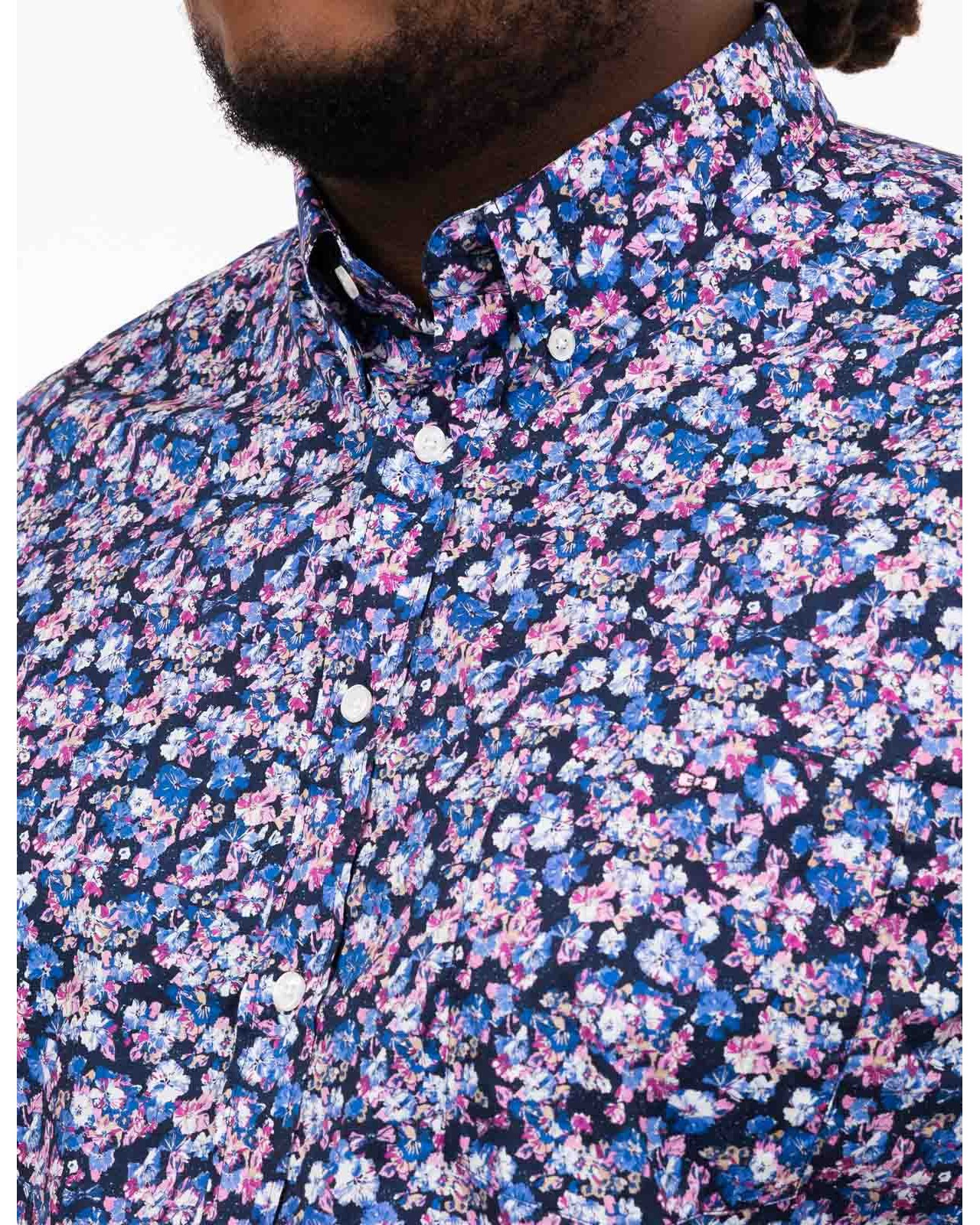 Chemisette fleurie grande taille rose