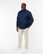 Chemise piqué non iron grande taille bleu marine