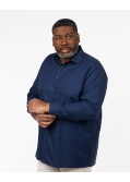Chemise piqué non iron grande taille bleu marine