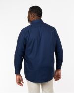 Chemise piqué non iron grande taille bleu marine