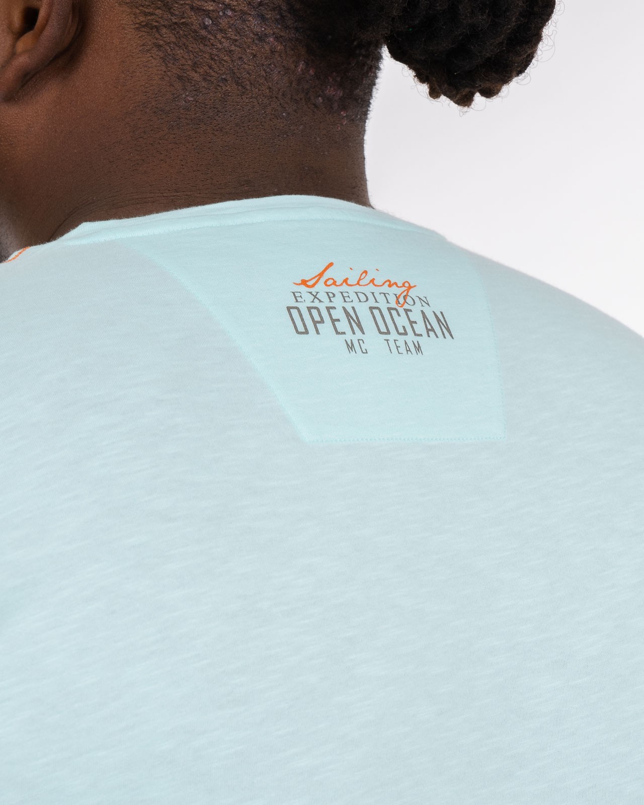 Tee shirt flammé grande taille bleu