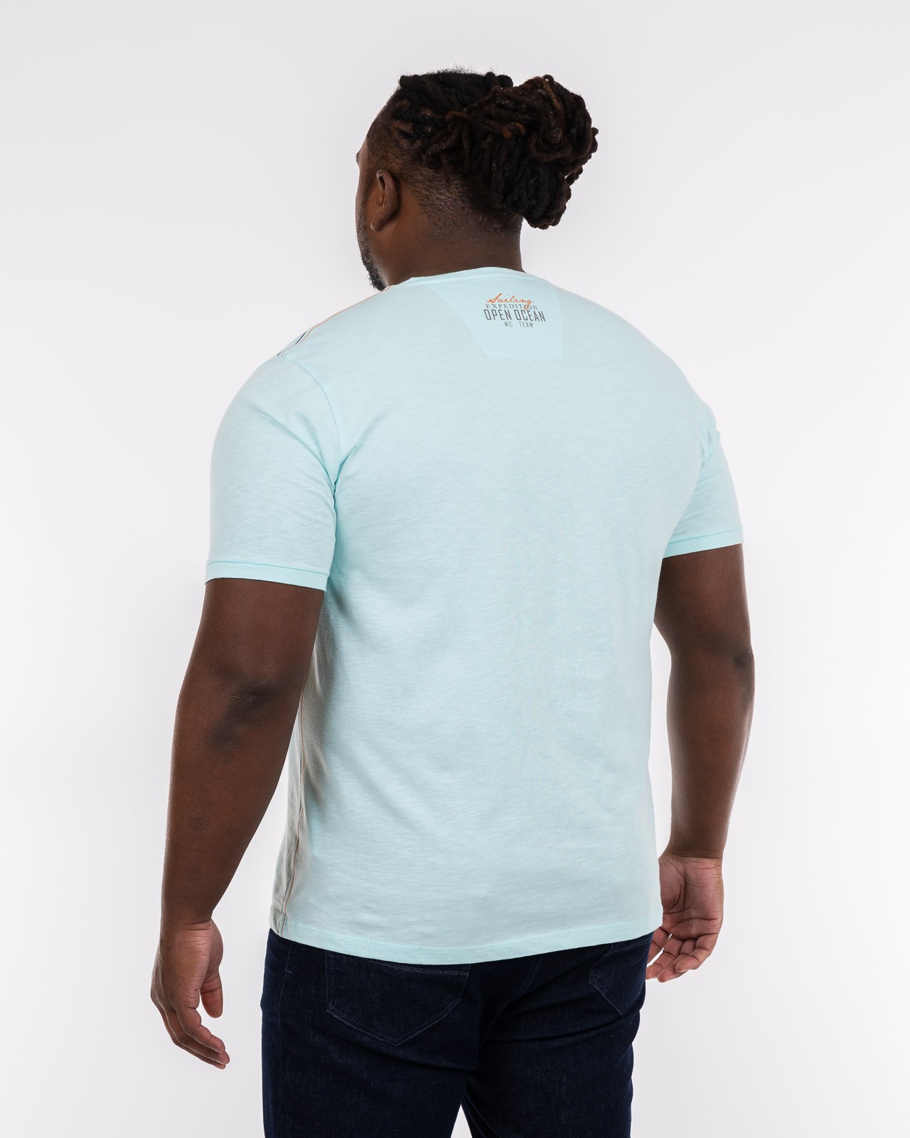 Tee shirt flammé grande taille bleu