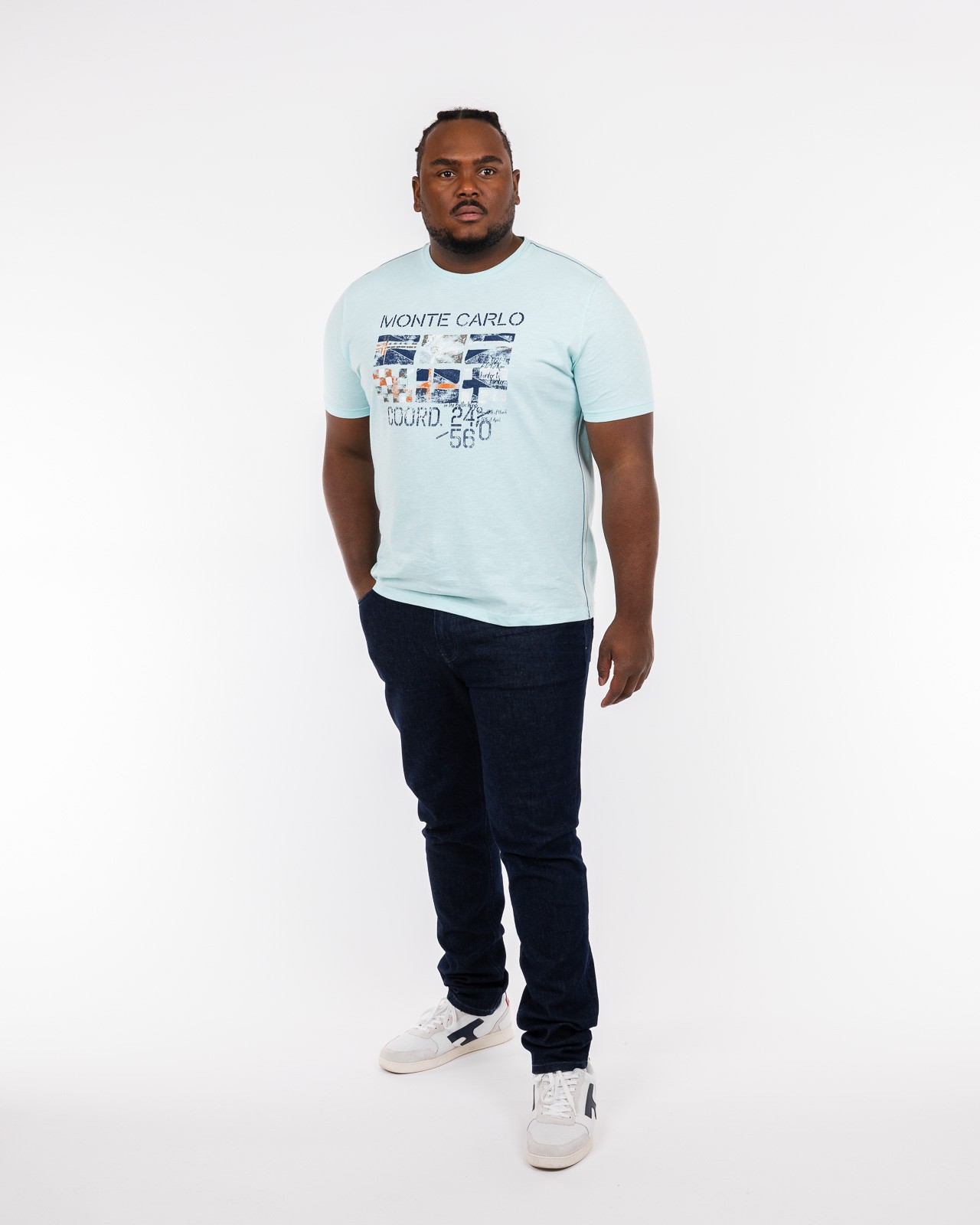 Tee shirt flammé grande taille bleu