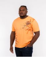 Tee shirt flammé grande taille orange