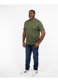 T-shirt col rond grande taille vert kaki