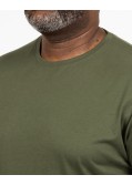 T-shirt col rond grande taille vert kaki