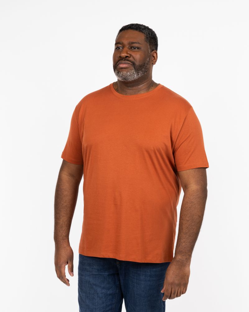 T-shirt col rond grande taille orange