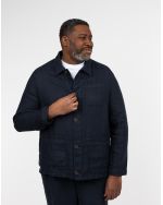 Veste surchemise en lin grande taille bleu marine