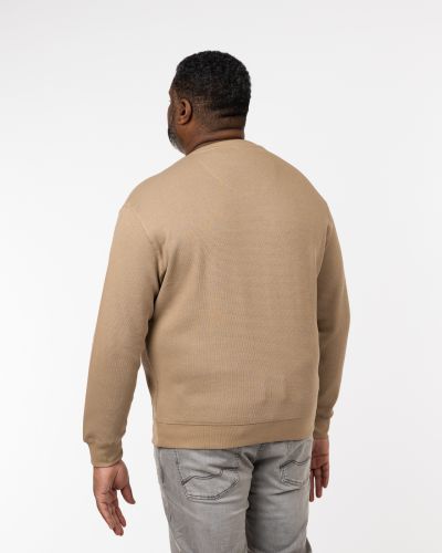 Pull col rond grande taille beige