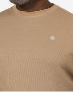 Pull col rond grande taille beige
