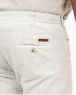 Pantalon chino mélange lin grande taille écru