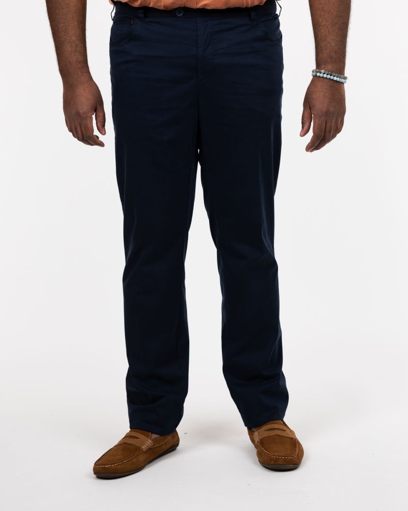 Pantalon chino twill grande taille bleu marine