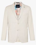 Veste de costume effet lin grande taille beige clair