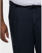 Pantalon en lin pour homme grand bleu marine