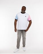 T-shirt tricolore grande taille blanc