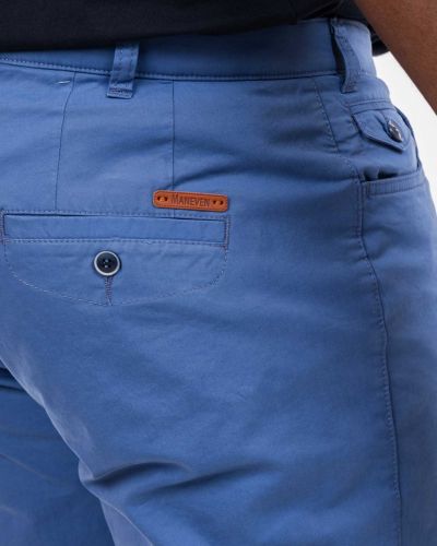 Pantalon chino twill grande taille bleu