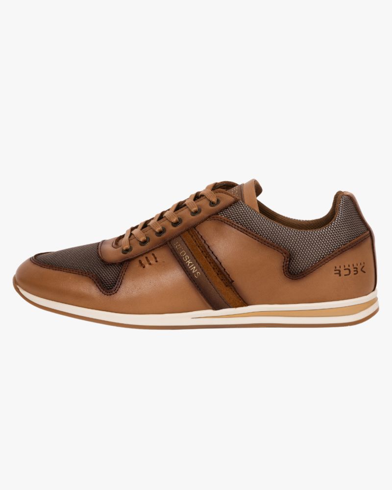 Sneakers mesh et cuir grande taille camel