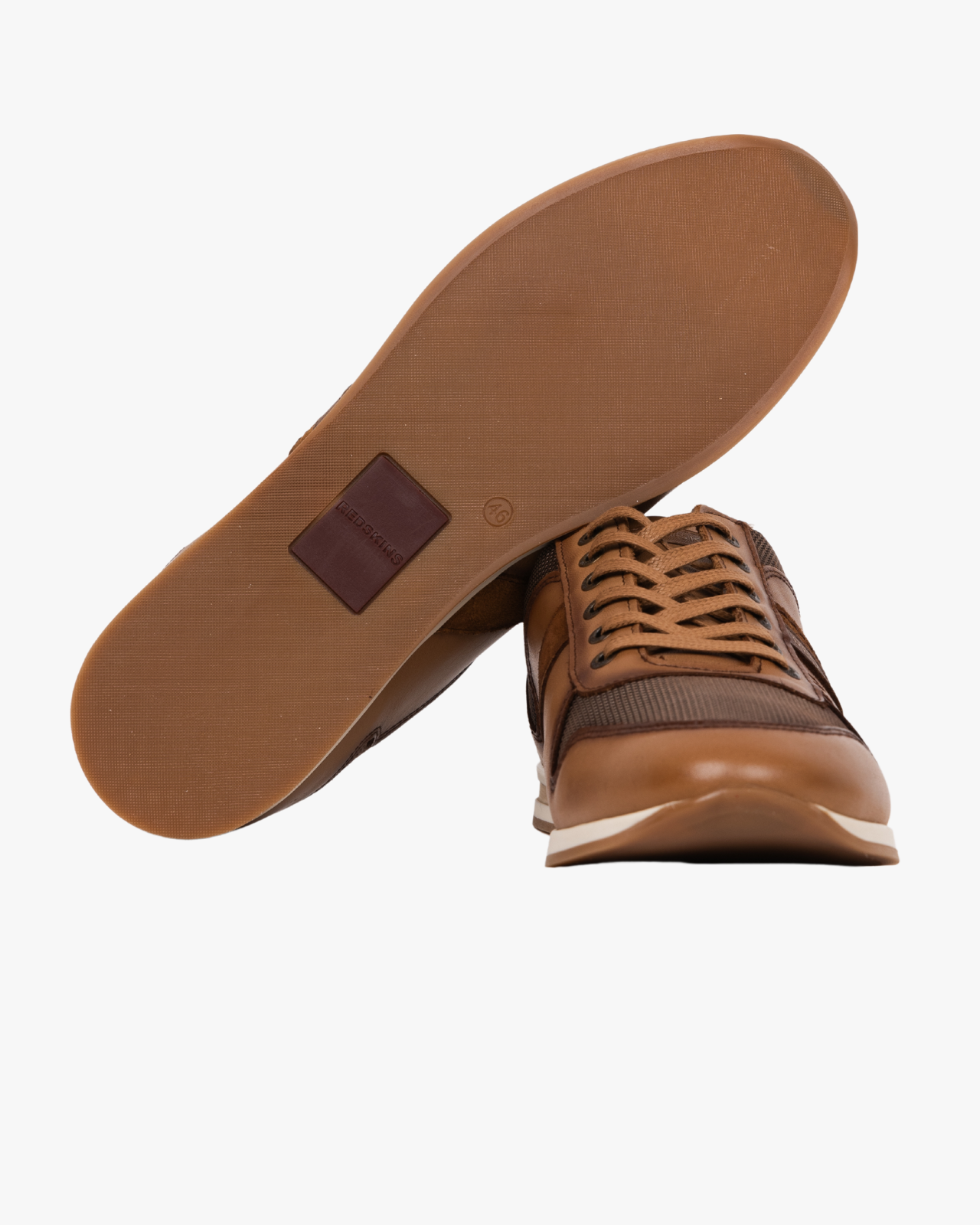 Sneakers mesh et cuir grande taille camel