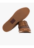 Sneakers mesh et cuir grande taille camel