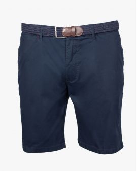 Short chino grande taille avec ceinture bleu marine