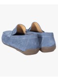 Mocassin en daim grande taille bleu
