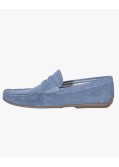 Mocassin en daim grande taille bleu