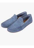 Mocassin en daim grande taille bleu