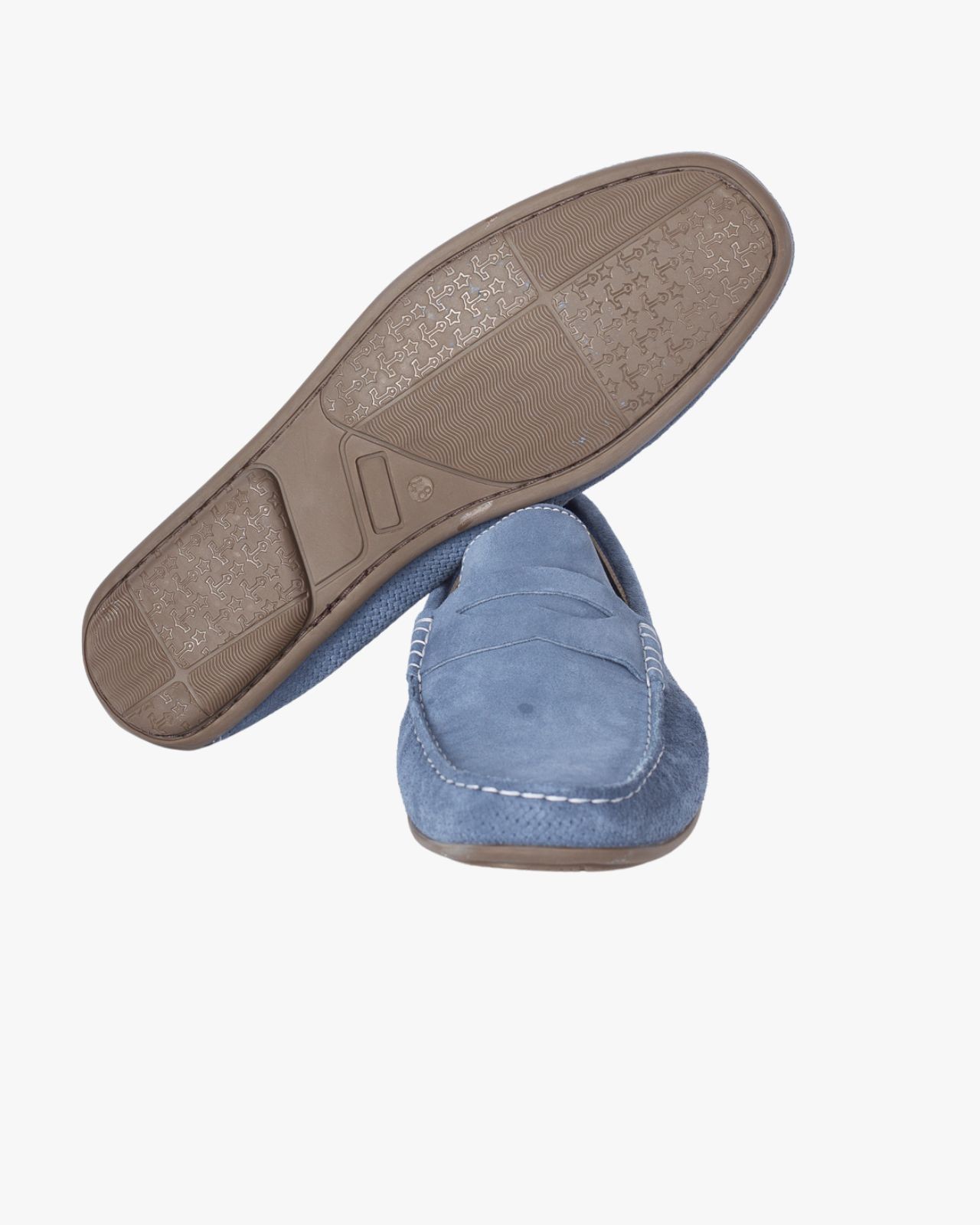 Mocassin en daim grande taille bleu