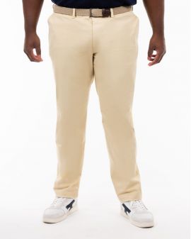 Pantalon chino avec ceinture grande taille beige