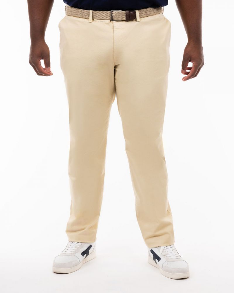 Pantalon chino avec ceinture grande taille beige