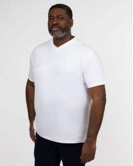 T-shirt col V grande taille blanc