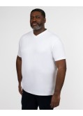 T-shirt col V grande taille blanc