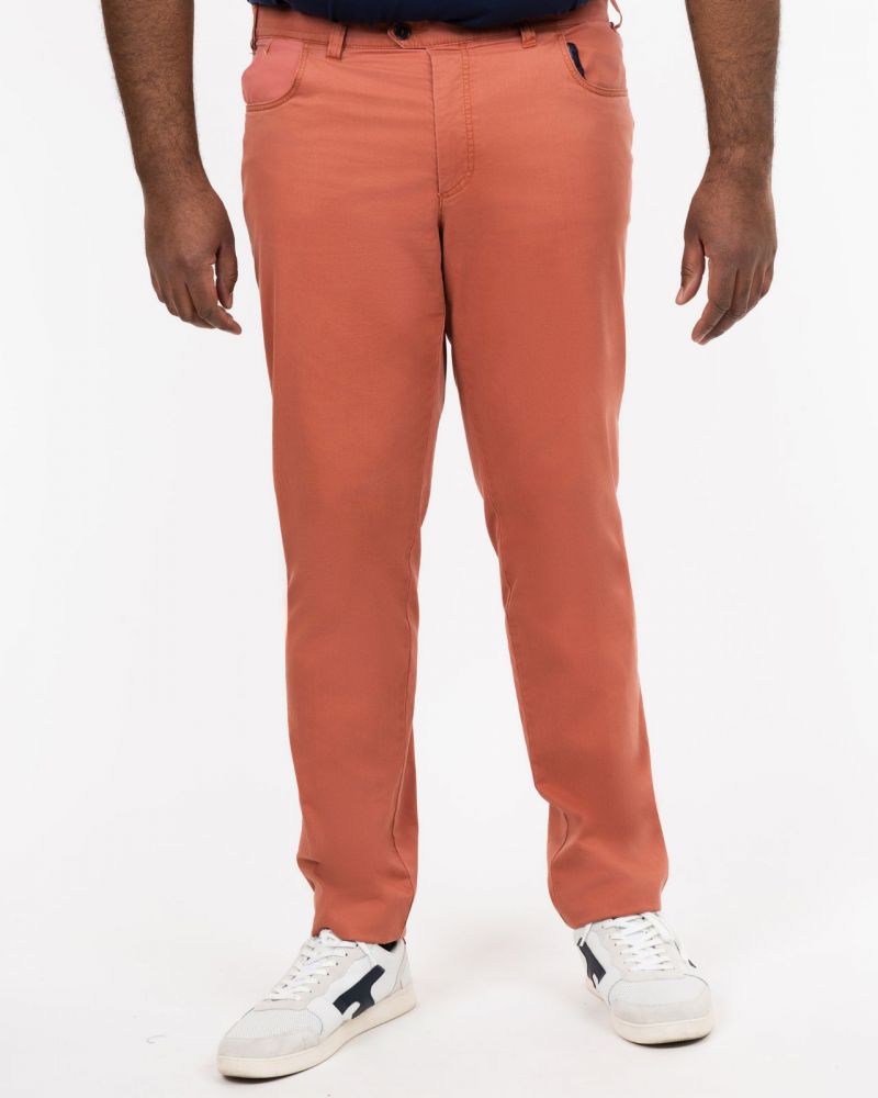 Pantalon chino twill grande taille rouge